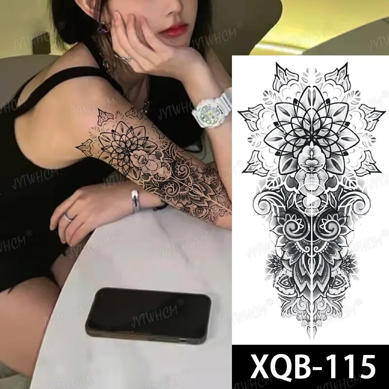 Sdrawing Hot Water Transfer Fake Tattoo Waterproof Temporary Tattoo Sticker For Men Women Wolf Arm Neck Tattoo Flash Tattoo Sleeve