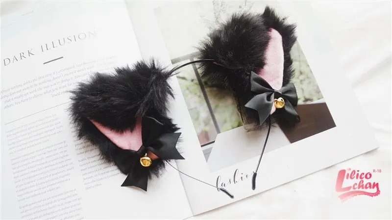 Anime Neko Cat Ears Party COSPLAY Dance Club Halloween Fox Accessories Headwear Acessories sailor moon Cos plush sakura Lolita