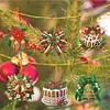 (US Local)6pcs Christmas  DIY Diamond Painting Art Pendant Wall Door Decoration