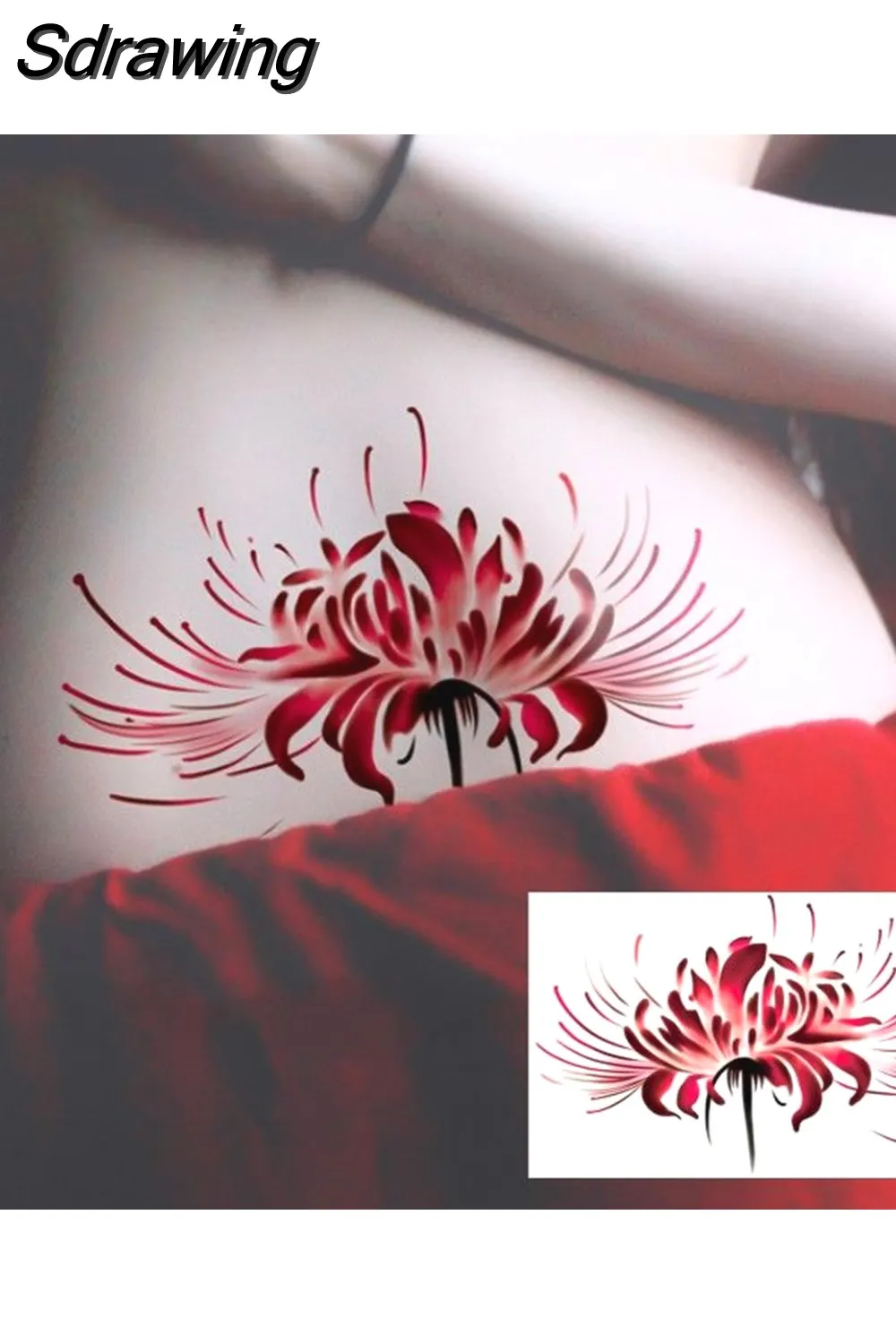 Sdrawing 4/5/9/10/18 PIeces Long Lasting Blue Flower Jewelry Tattoo Sticker Sexy Belly Block Scar Stretch Marks Waterproof Tattoo Sticker 715-1