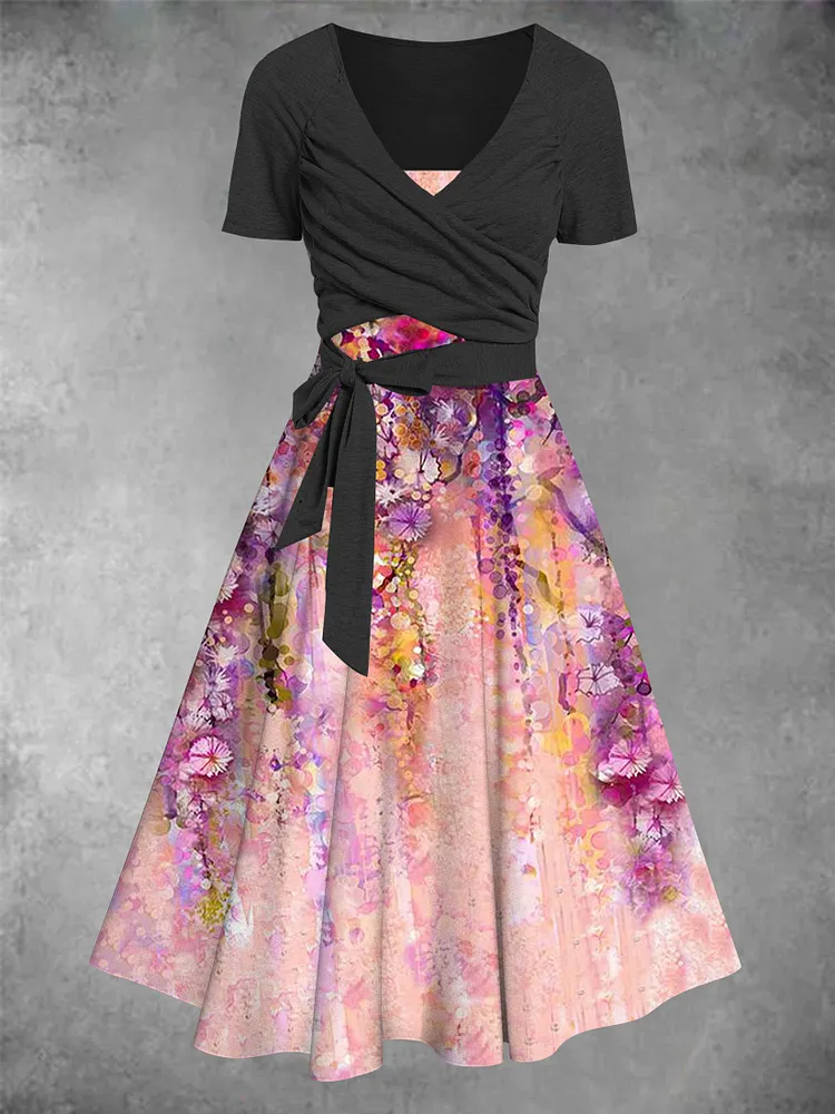 Women's Floral Print Two-Piece Dress