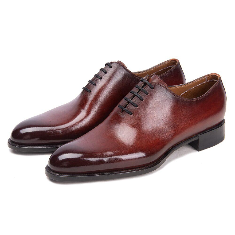 Leather Shoes Men's Oxford Embossed Crocodile Pattern Dress Shoes Goodyear Welted Shoes