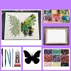 DIY Crystal Butterfly Dried Flower Art Kit Handmade Romantic Gift Home Decor, Complete Supplies with Frame