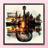 (Stamped/Counted) Guitar Landscape Silhouette-11CT/14CT Cross Stitch 40*40cm