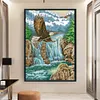 >SALE<Full Embroidery Cotton Thread 11CT Printed Waterfall Eagle Cross Stitch 50x70cm