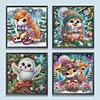 (US Local)4pack Xmas Animal-Special Shaped Diamond Painting Kit(30x30cm)