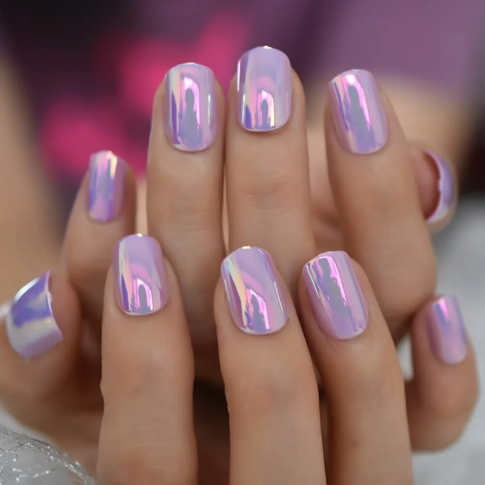 Spots Fashion Full Cover Heart Brand New Short Nails Squoval With Design Glitter Charm kawii Cute Lovely Fingernails Supplies-Nail Inspo