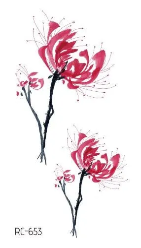 52 Kinds Watercolor Flora Lavender Waterproof Fake Tattoos Temporary Women Arm Chest Ankle Stickers Floral Body Art Tatto Flower