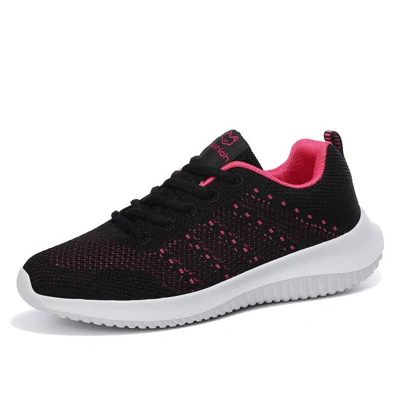 Sports Shoes For Women Outdoor Comfortable Mesh Walking Jogging Ladies Light Flats Shoes Breathable Soft Athletics Weaving