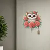 Wooden Rose Owl DIY Diamond Art Craft Wall Hooks A Row of 3 Hooks Kit