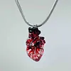 Dark Gothic Style Flesh And Blood Heart-Shaped Pendant Necklace Handmade Artwork