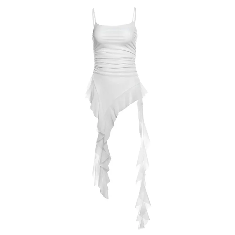 Brownm 2024 Summer New Women's Sexy Bodywear Street Fashion Slings Bare Back Print Dress