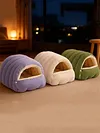 Warm Enclosed Cat Bed Cozy Plush Cats Tent Calming Pet Nest Cave for Cats Dogs