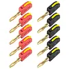 10Pcs 4mm Self-Locking Banana Plug Solder-Free 32A Gold-Plated Banana Connector