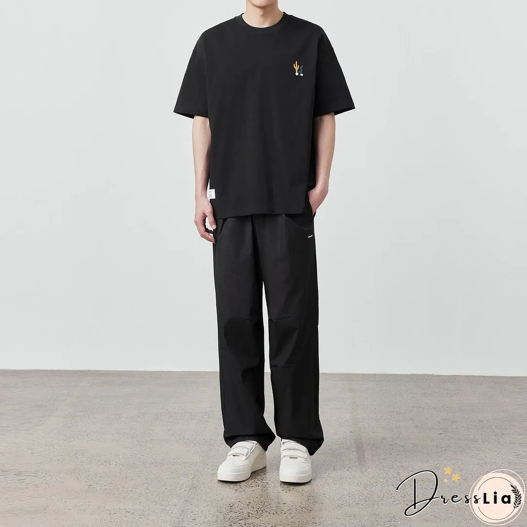 Fashion Cartoon Printed Men's T-shirt 230g Loose