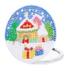 DIY Double Sided Special Shape Diamond Painting Compact Mirror Kit(Snow Room)