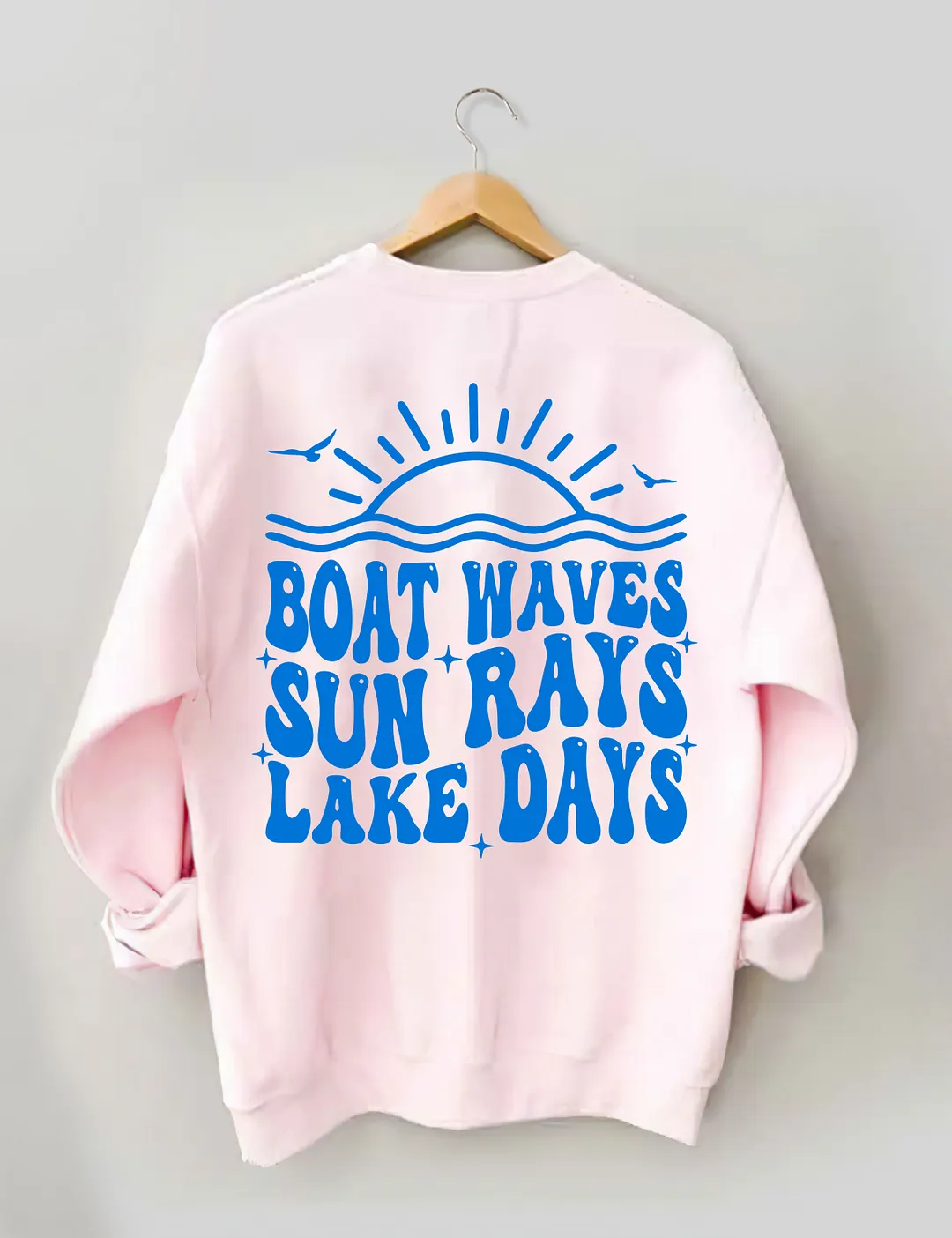 Boat Waves Sun Rays Lake Days Sweatshirt