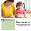Multi-Functional easy-to-clean art Silicone painting pad  [Green + Scrub cup + 10 Green brushes]