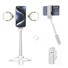 FUNSNAP Selfie Stick Tripod, Retractable Handle Phone Tripod with Detachable Remote Control Pocket Size, 3 in 1 Mini Phone Grip 2 Cold Shoes, 10m/393.7'' Wireless Shutter, Vlog Live Photography