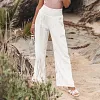 Pantalon smock&eacute; &agrave; poches en m&eacute;lange de lin Fresh Air