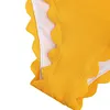 ZAFUL 2019 New Scalloped Criss-cross Bikini Set Swimwear Women Swimsuit Spaghetti Straps Solid Color Summer Beach Bathing Suit