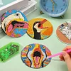 6Pcs/set Diamond Painting Wooden Duck Coaster Cup Cushion With Holder