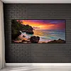 (US Local)Paint By Numbers Kit On Canvas DIY Oil Art Seaside Sunset Picture Home Wall Decor80x40cm