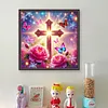 Rose Cross-11CT Stamped Cross Stitch 40*40cm/15.75*15.75in