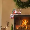 (US Local)DIY Xmas Diamond Painting Wooden Door Pendants Decoration for Feiend Gifts (Elk)
