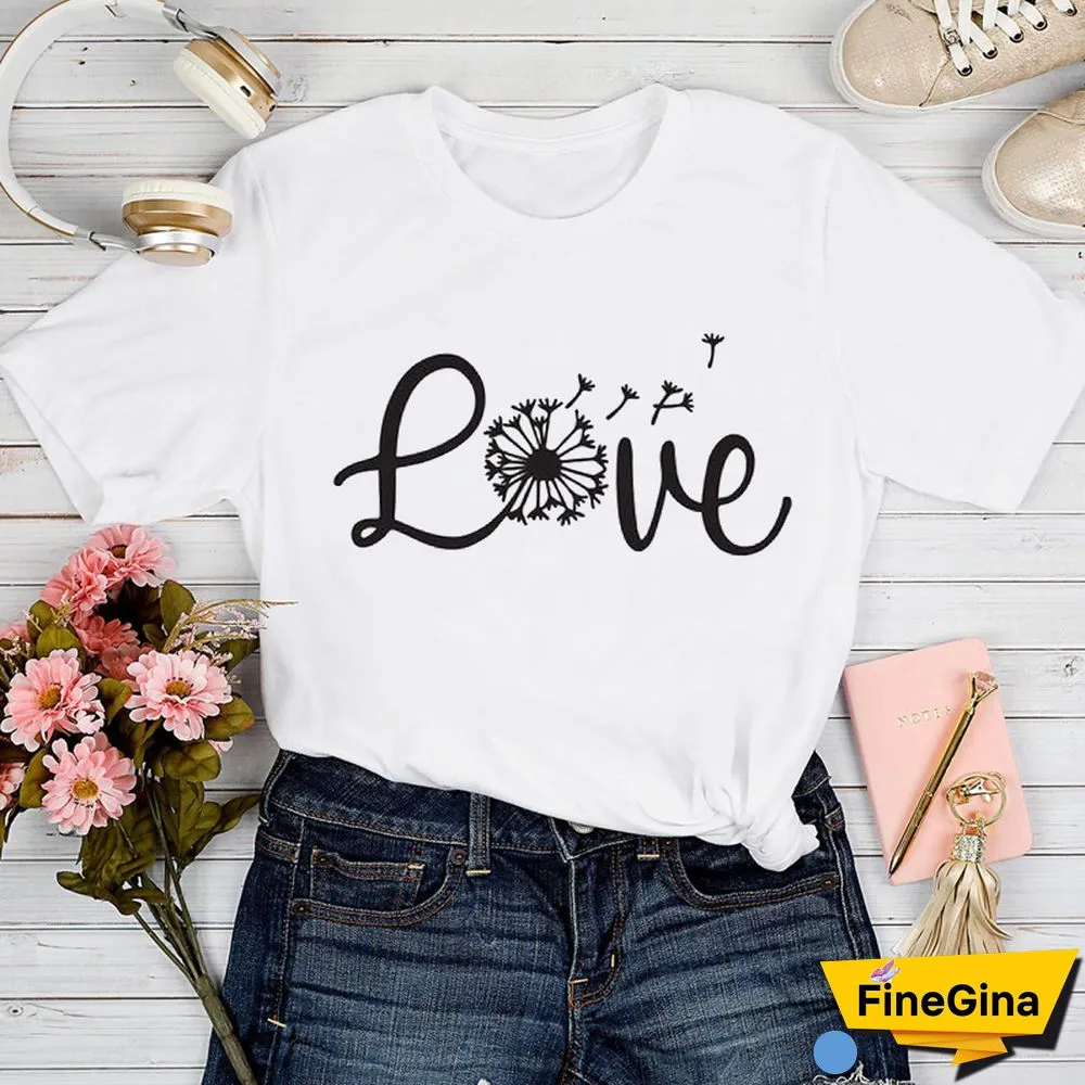 T-shirts Women Love Geometric Trend Style 90s Spring Summer Tshirt Top Lady Print Clothes Graphic Female Tee T-Shirt