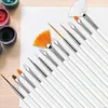15Pcs  Professional Nail Art Painting Drawing Brush Pen (White)