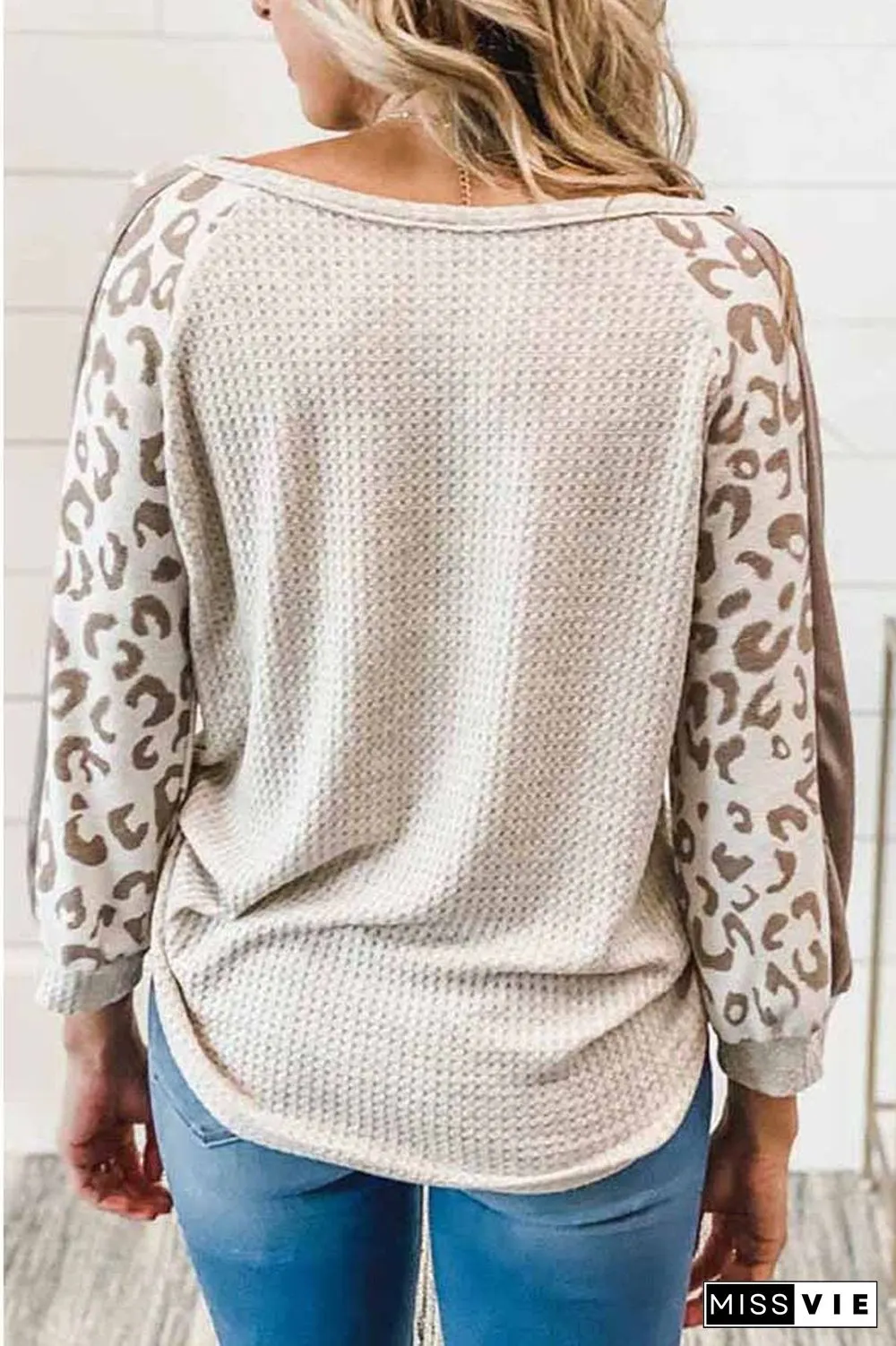 Waffle Patchwork Casual T-Shirt