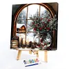 (US Local)Paint By Numbers Kit On Canvas DIY Oil Art Windowsill Picture Home Decor40x40cm