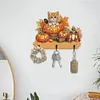 >SALE<Halloween Pumpkin Cat Wood 2D/Flat DIY Diamond Painting Hooks Home Decor Craft