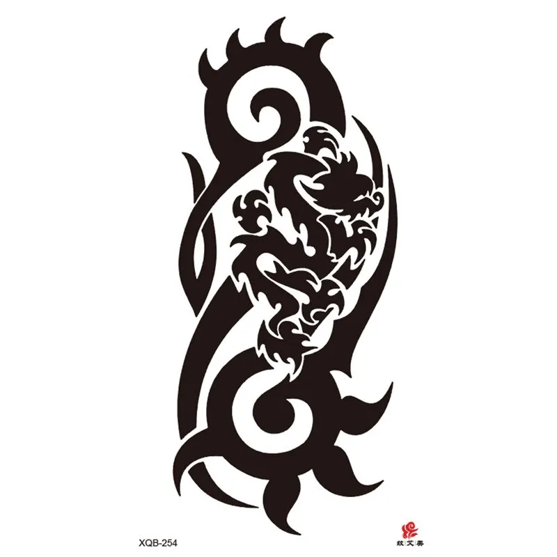 Sdrawing Temporary Sleeve Tatooo Stickers Tiger Lion Elephant Rose Flowertattoo Arm Body Art Fake Tatoo Male Female Black