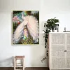 >SALE<5D Diamond Painting White Peacock Full Square Drill Wall Rhinestone DIY Art