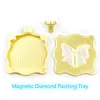 DIY Diamond Painting Tray Set with Bow Pattern, Magnetic Lid, Diamond Painting Accessories