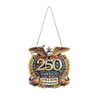 250th Anniversary of US Eagle DIY Acrylic Diamond Painting Hanging Kit Special Shape Crystal Rhinestone Art Pendants Single Side Drill for Adults Gift Home Wall Or Window Decor
