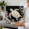 (25x25cm)DIY Pearl Painting Turtle Framed Handmade Pearl Material Art Kit Living Room Decor