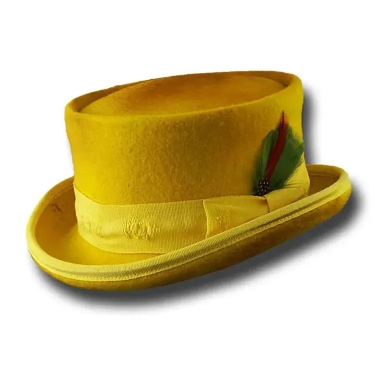【New】Western Desert Top handmade Sergio Anzani Hatmaker-yellow
