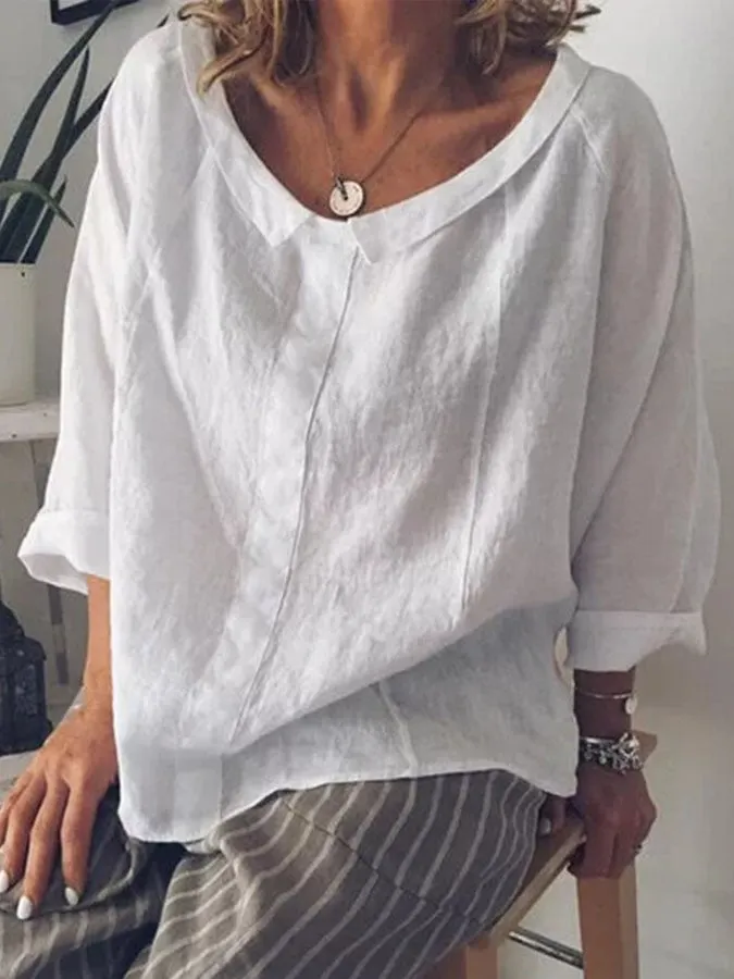 Casual Lapel Loose Blouse