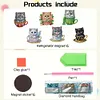(US Local)6PCS  Xmas DIY Crystal Refrigerator Magnetic for Home Decor (Cup Cat)