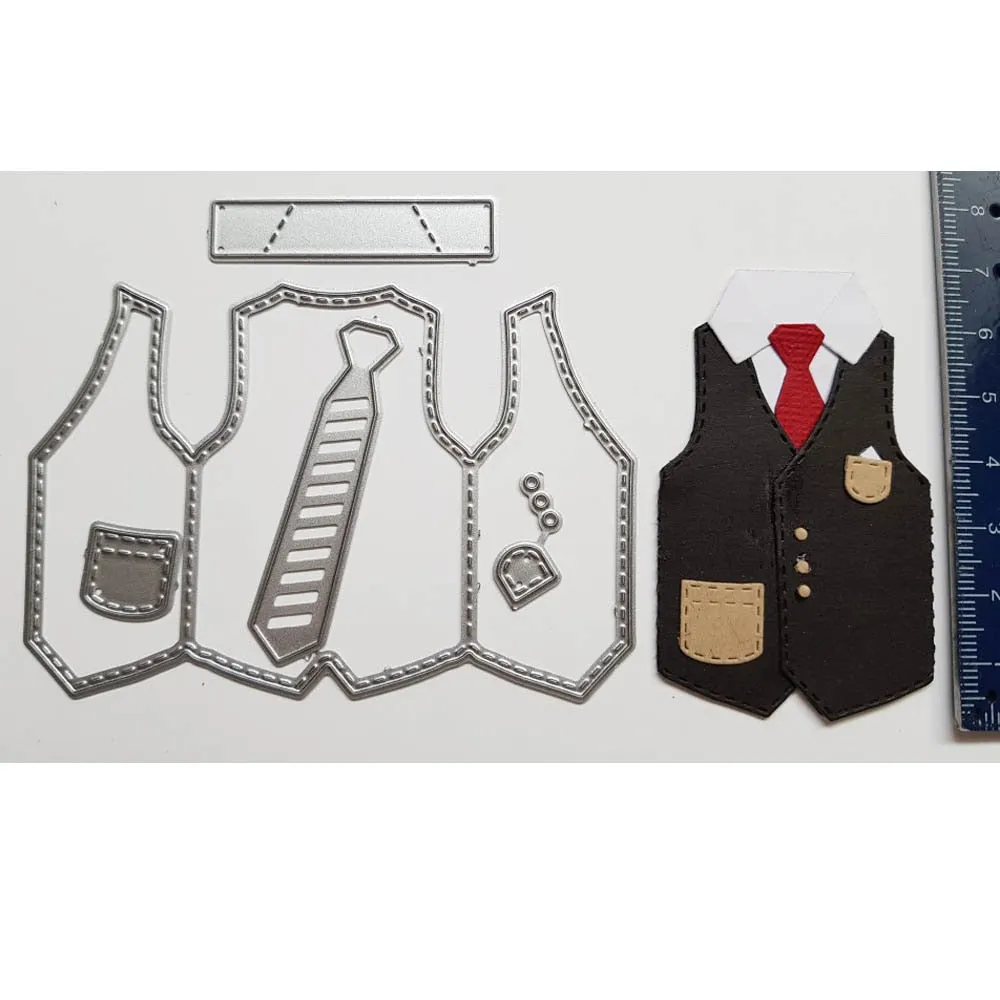 Vest Shirt Tie Metal Cutting Dies Stencil Template For DIY Scrapbooking Embossing Paper Cards Album Making Craft Dies Cut