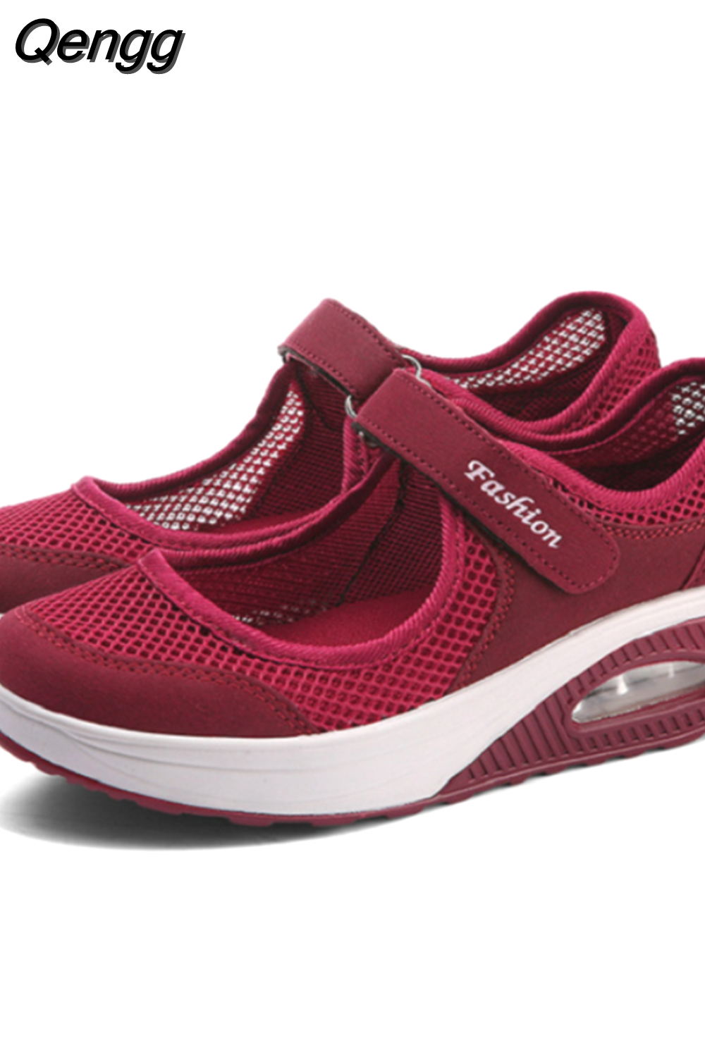 Qengg Running Sneakers Women Fashion Mesh Breathable Casual Wedge Platform Hiking Shoes Female Tenis Feminino Zapatillas Mujer