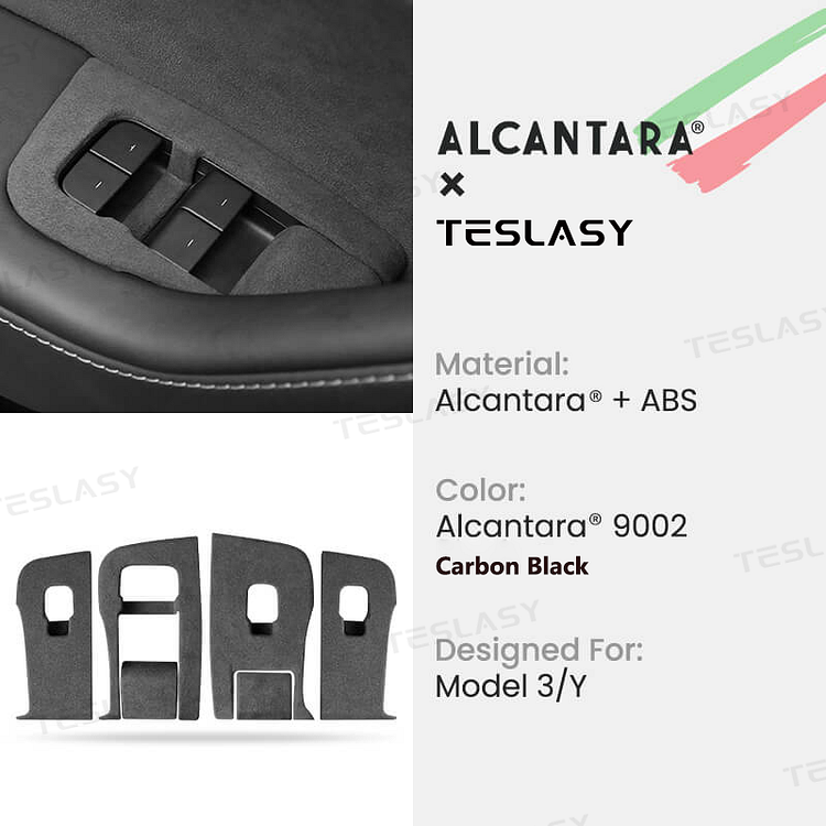 TESLASY Model 3/Y Alcantara Window Switch Button Trim Cover