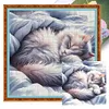 (Multi-Style) Sleeping Dog Cat-11CT Stamped Cross Stitch 40*40cm