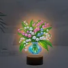 Acrylic Double Sided Butterfly Vase Diamond Painting LED Night Light Kit
