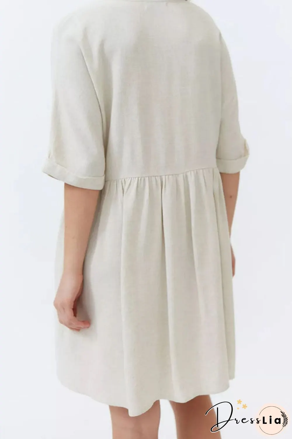 Fashion Casual Solid Split Joint V Neck Princess Dresses