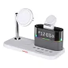 5 in 1 Wireless Charger with Alarm Clock, Magnetic Wireless Charger Stand for Phone, Watch, Earphones