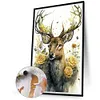 Deer Flowers-Paint by Numbers Acrylic Painting 40*60CM(Poster style）